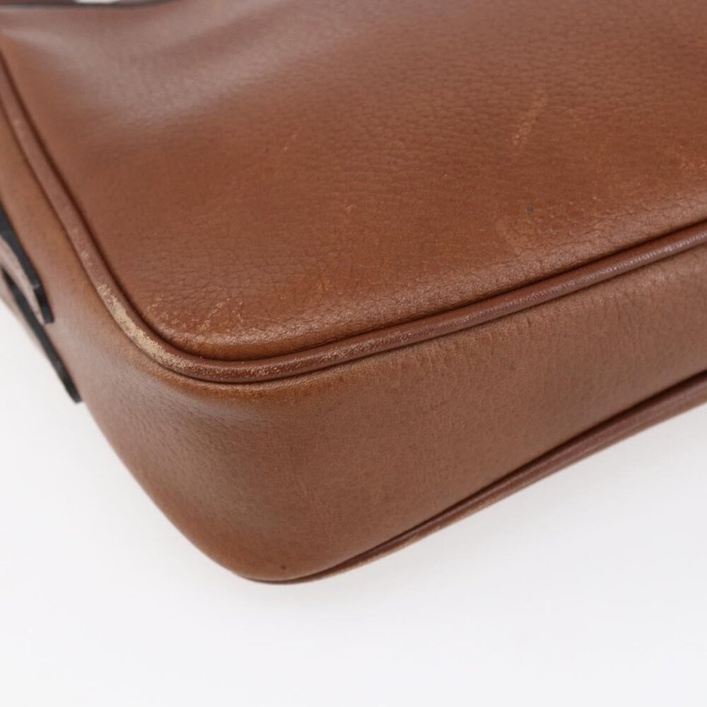 Authentic Burberrys Shoulder Bag Leather Brown Gold - Picture 6 of 16